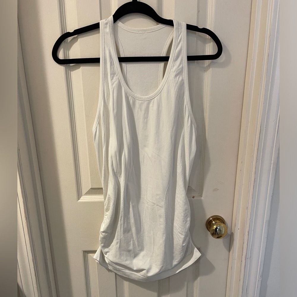Athleta white long stretchy cover up or top worn once (looks like Lulu lemon)